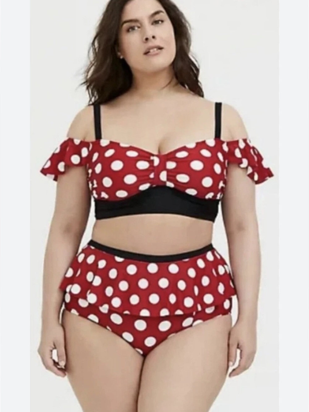 Torrid x Disney Limited Edition Minnie Mouse Red Polka Dot 2-Piece Swimsuit - Picture 2 of 15